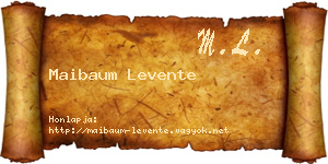 Maibaum Levente névjegykártya